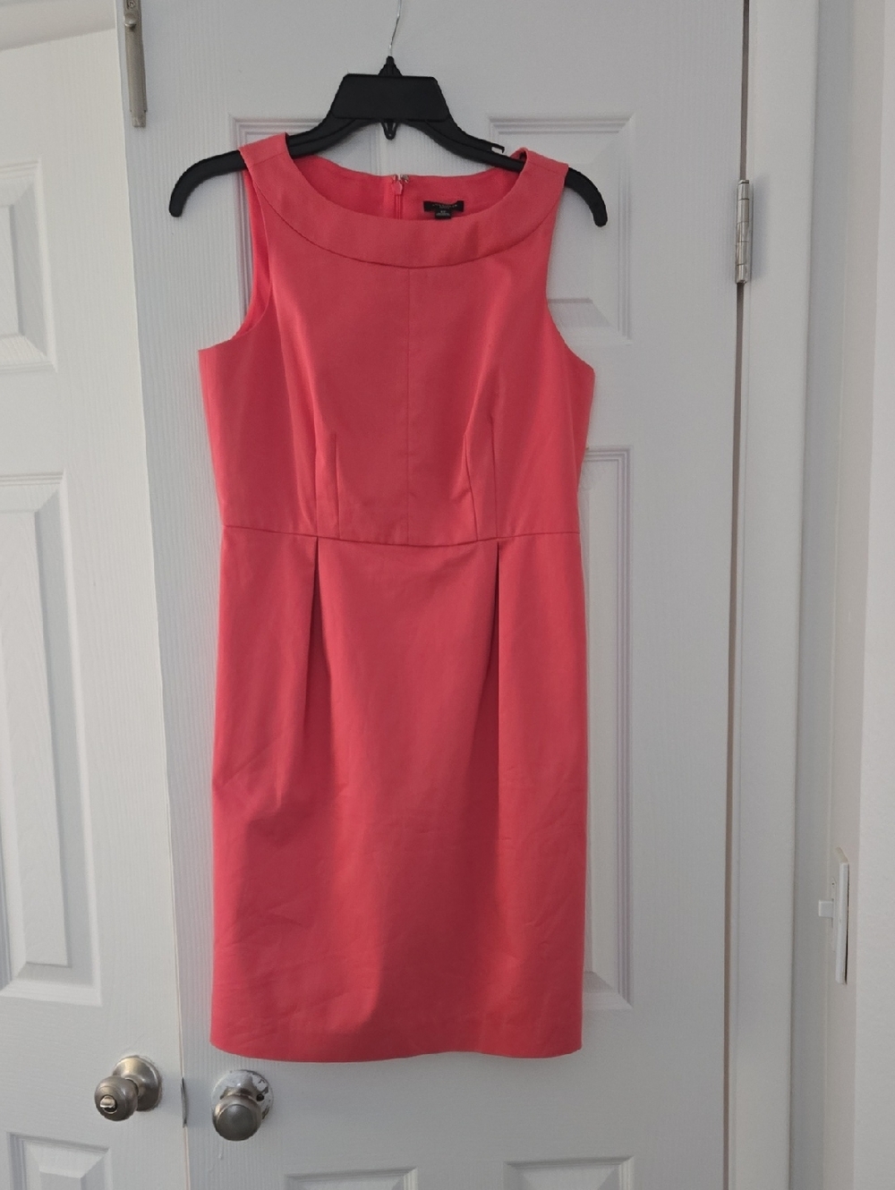 Ann Taylor Coral-Pink Sleeveless Midi Dress